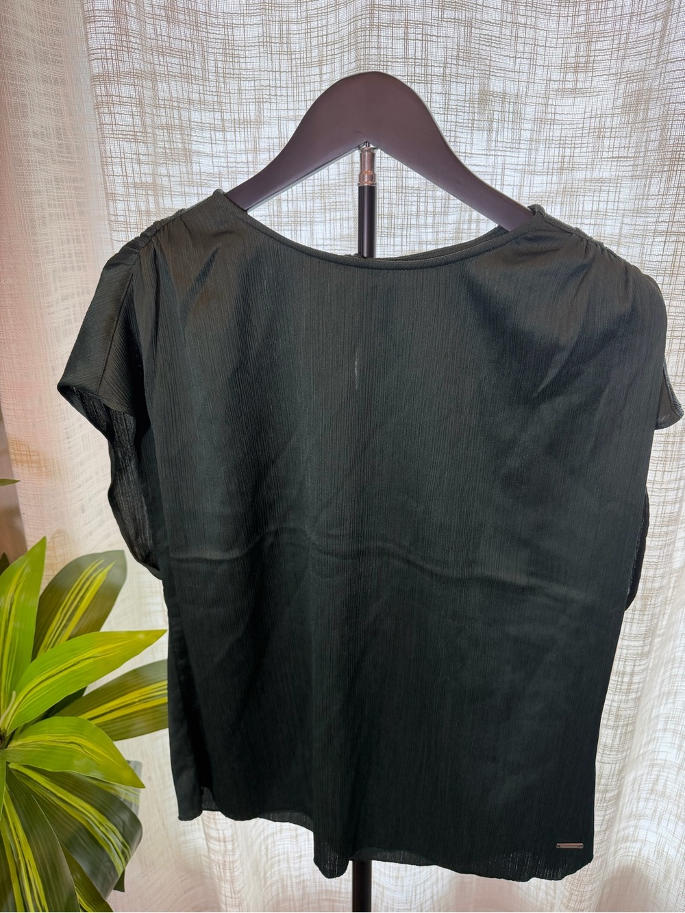Calvin Klein Deep Green Short Sleeve Blouse